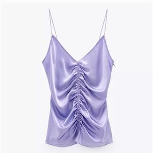 Zara 100% silk lavender top